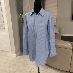 OPUS Fissa striped cotton button down shirt tunic Sz 38